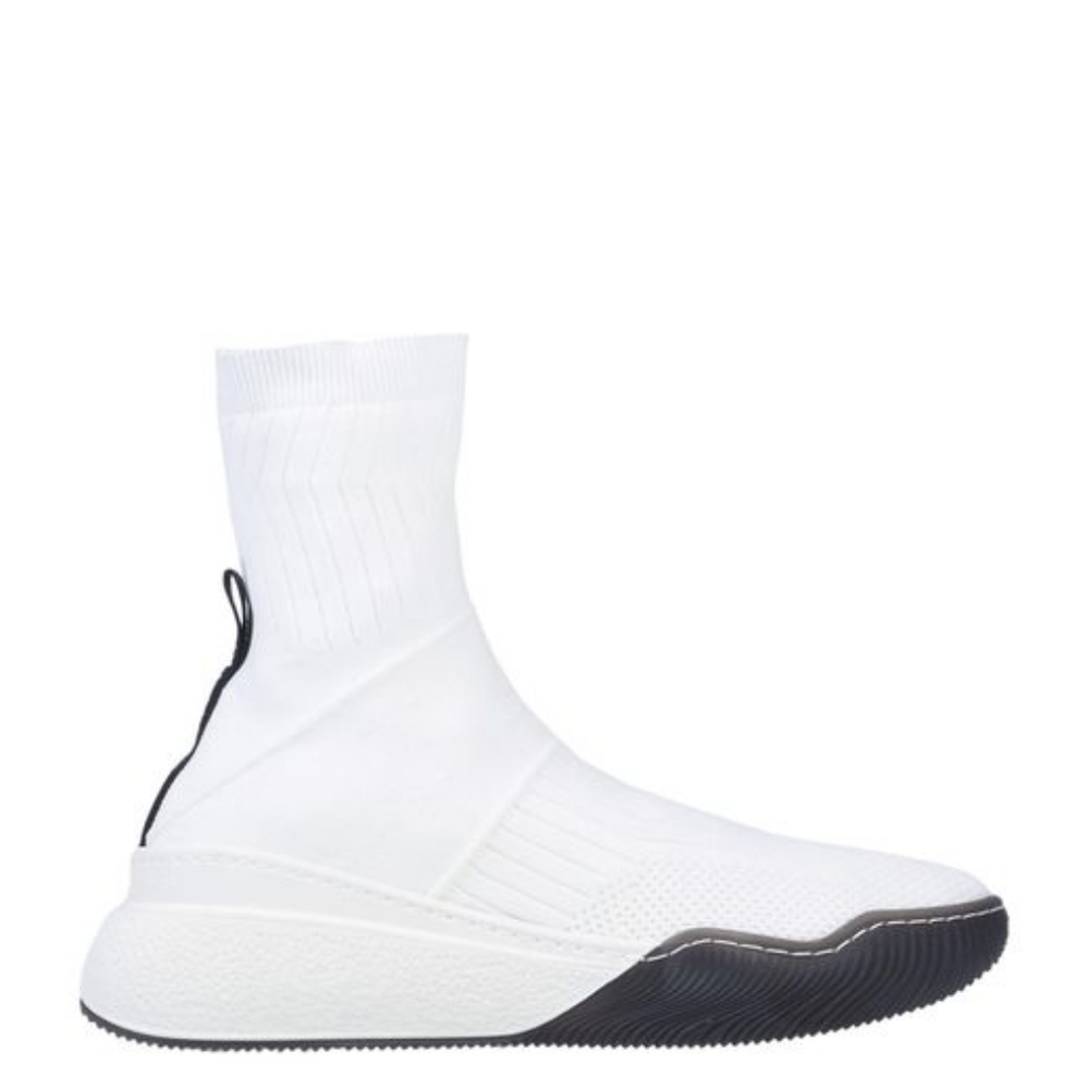 NIB Stella Mccartney Loop stretch-knit high-top sneakers in White, Size 37